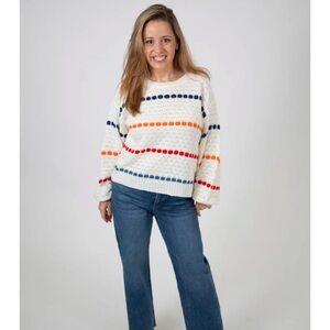 Cozy Co. Multi Color Stripe Sweater - Size Large